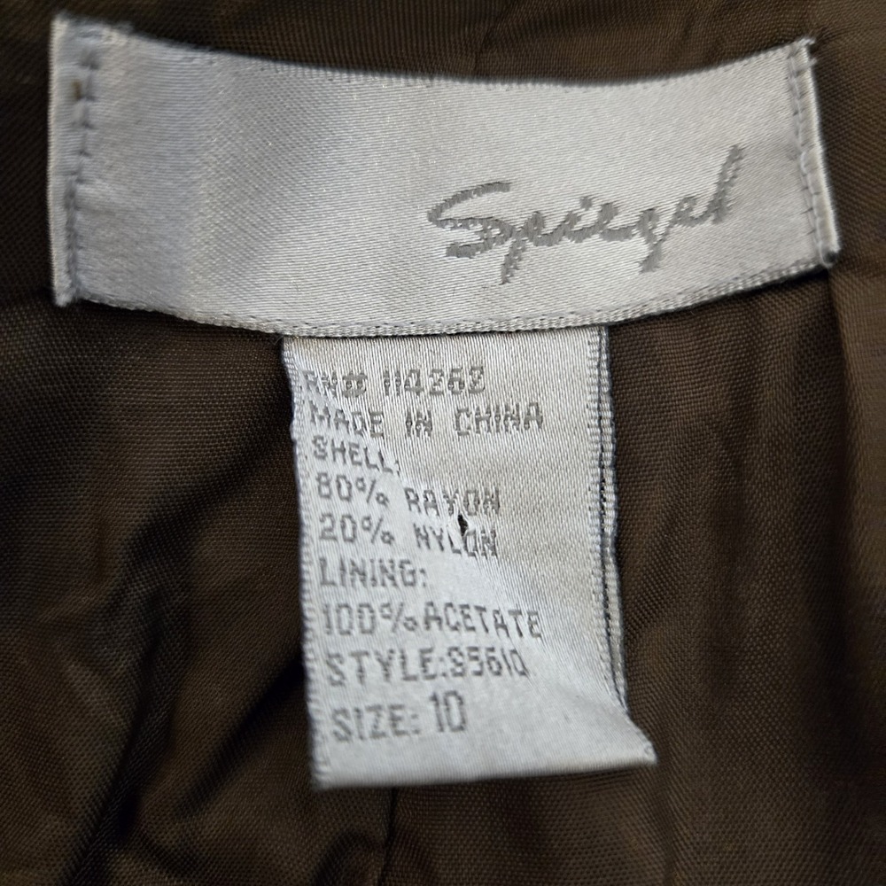 Vintage Spiegle Brown Velvet Burnout Blazer Size 10 - Picture 4 of 8